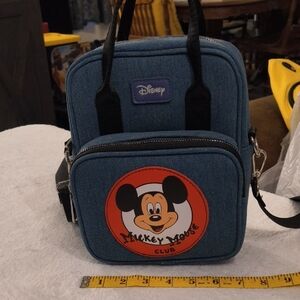 NWT Disney Denim Blue Mickey Mouse Club House Crossbody Bag